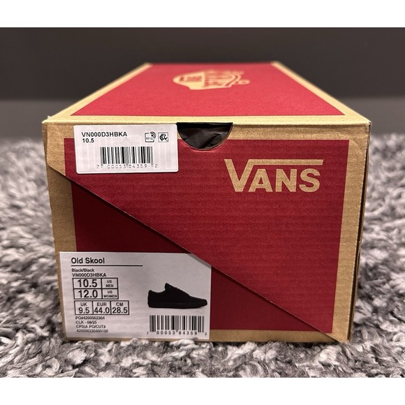 Vans Shoes Sneakers Mens Size 10.5 Triple Black Old Skool Skateboarding New - Picture 6 of 6